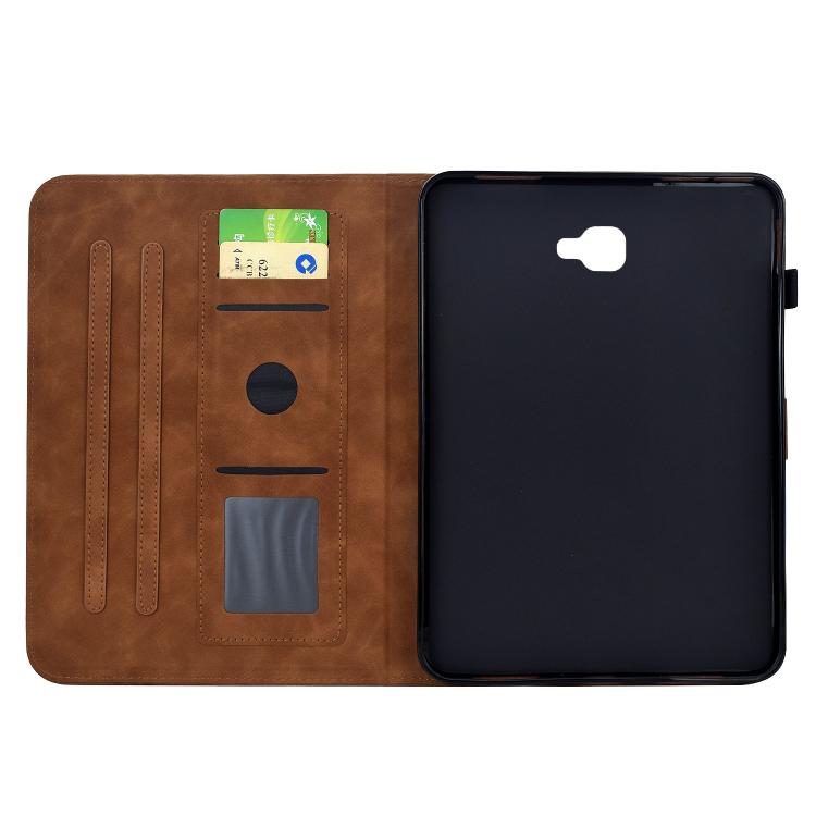 For Samsung Galaxy Tab A 10.1 / T580 Plum Blossom Embossed Smart Leather Tablet Case
