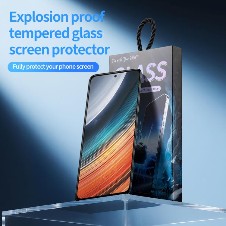 For Redmi K40S Do As You Wish Silk Screen Printed HD Tempered Glass Film - Black