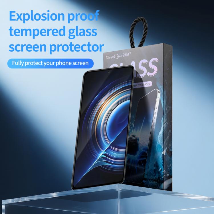 For Redmi K50 / K50 Pro Do As You Wish Silk Screen Printed HD Tempered Glass Film - Black