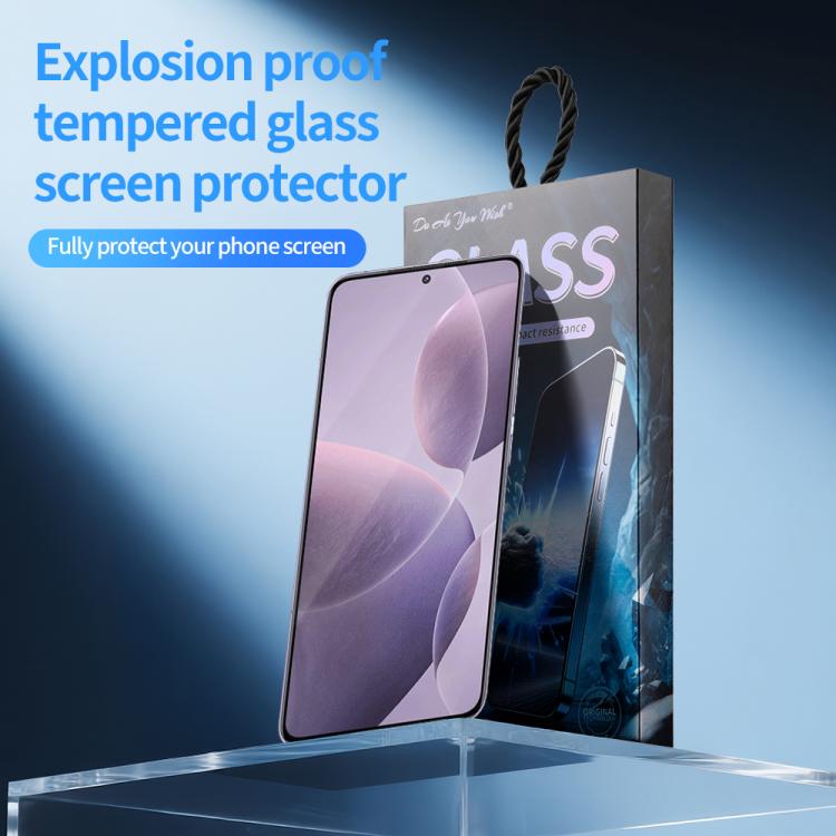 For Redmi K70 Do As You Wish Silk Screen Printed HD Tempered Glass Film - Black