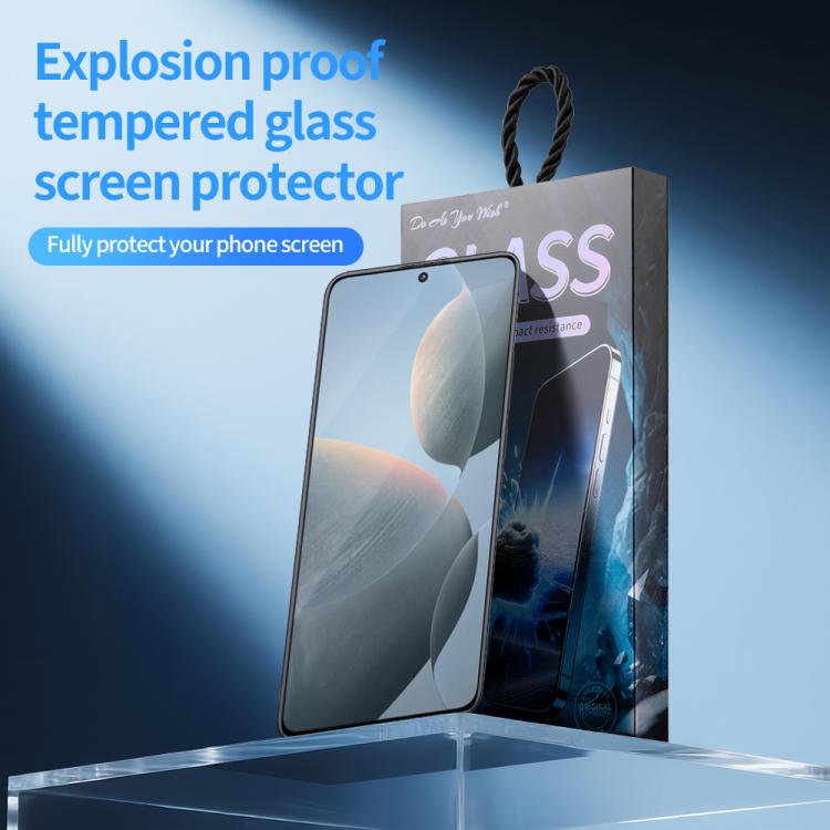 For Redmi K70E Do As You Wish Silk Screen Printed HD Tempered Glass Film - Black