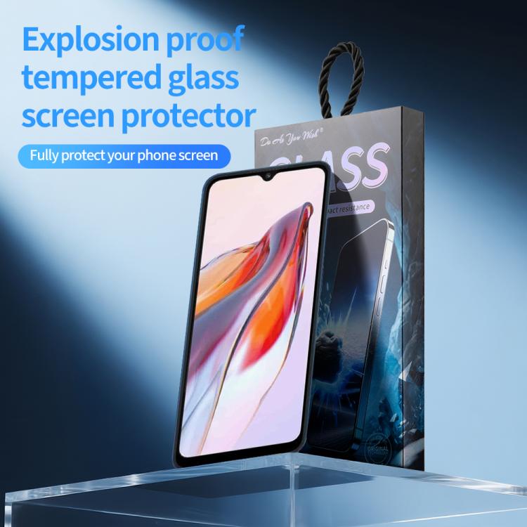 For Redmi 12C Do As You Wish Silk Screen Printed HD Tempered Glass Film - Black