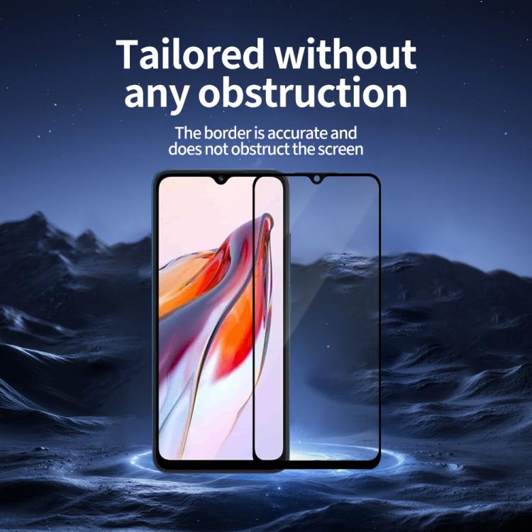 For Redmi 12C Do As You Wish Silk Screen Printed HD Tempered Glass Film - Black