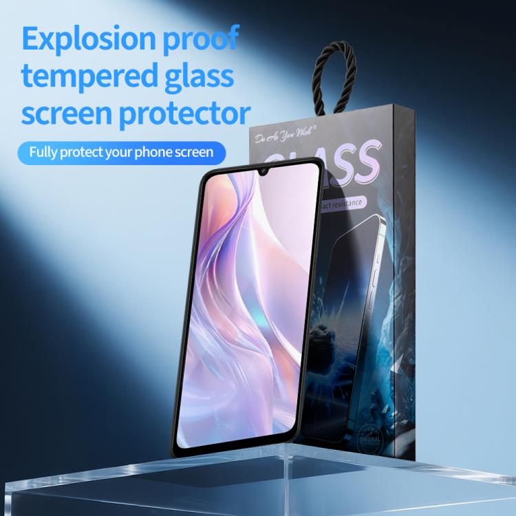 For Redmi 13C 5G Do As You Wish Silk Screen Printed HD Tempered Glass Film - Black