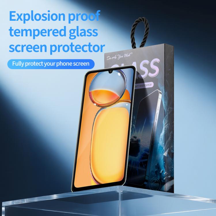 For Redmi 13C 4G Do As You Wish Silk Screen Printed HD Tempered Glass Film - Black