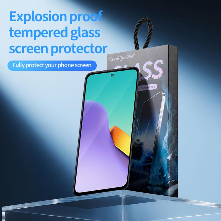For Redmi 12 5G 2024 Do As You Wish Silk Screen Printed HD Tempered Glass Film - Black