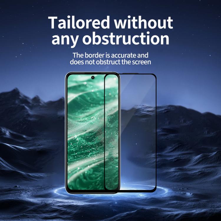 For Redmi 13 5G Do As You Wish Silk Screen Printed HD Tempered Glass Film - Black