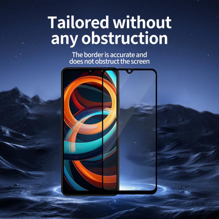 For Redmi A3 Do As You Wish Silk Screen Printed HD Tempered Glass Film - Black