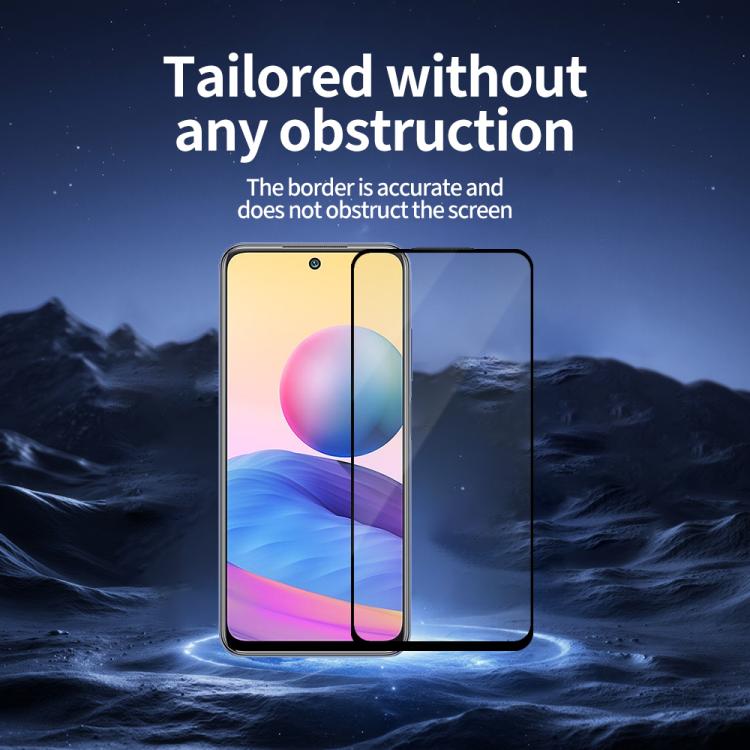 For Redmi Note 10 5G Do As You Wish Silk Screen Printed HD Tempered Glass Film - Black