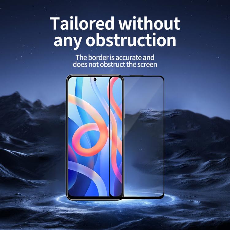 For Redmi Note 11 5G Do As You Wish Silk Screen Printed HD Tempered Glass Film - Black