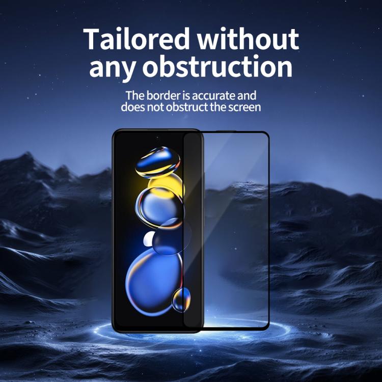 For Redmi Note 11T Pro Do As You Wish Silk Screen Printed HD Tempered Glass Film - Black