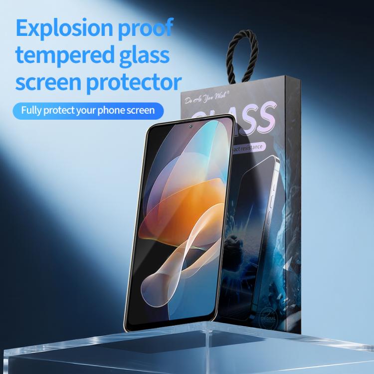 For Redmi Note 12R Pro Do As You Wish Silk Screen Printed HD Tempered Glass Film - Black