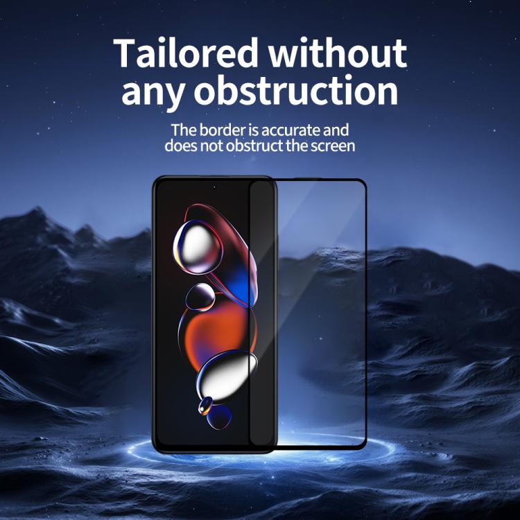 For Redmi Note 12T Pro / Note 11T Pro Do As You Wish Silk Screen Printed HD Tempered Glass Film - Black