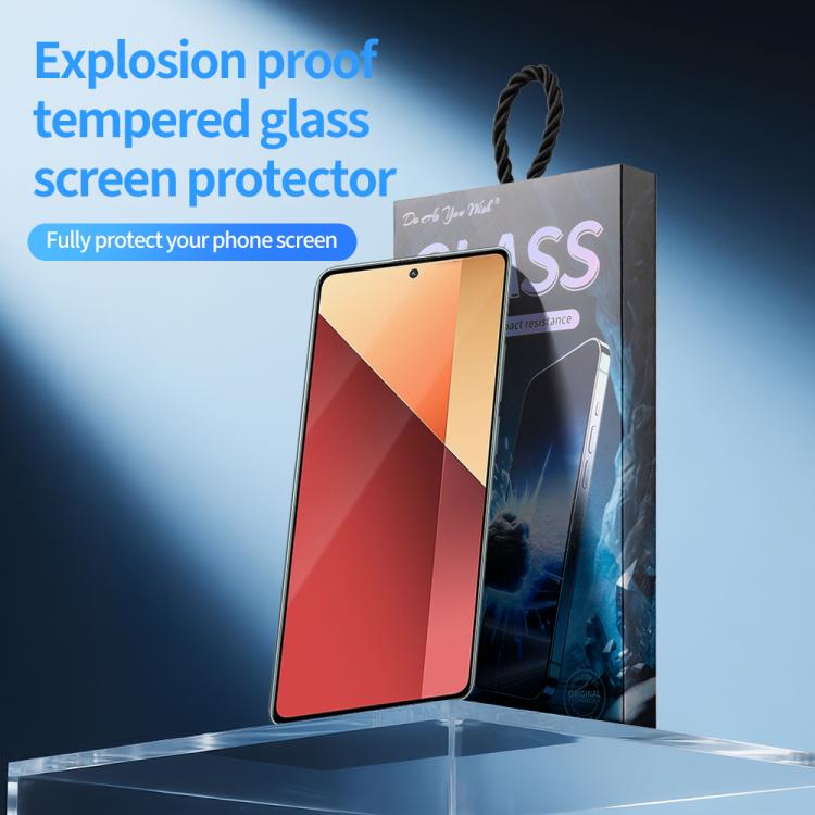 For Redmi Note 13 Pro 4G Do As You Wish Silk Screen Printed HD Tempered Glass Film - Black