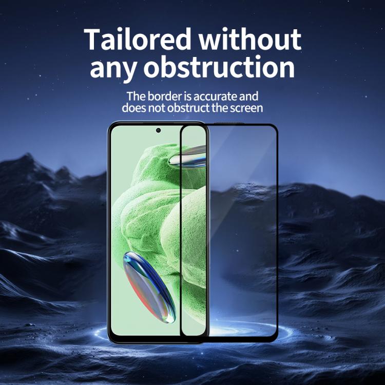For Redmi Note 12 5G / 4G Do As You Wish Silk Screen Printed HD Tempered Glass Film - Black