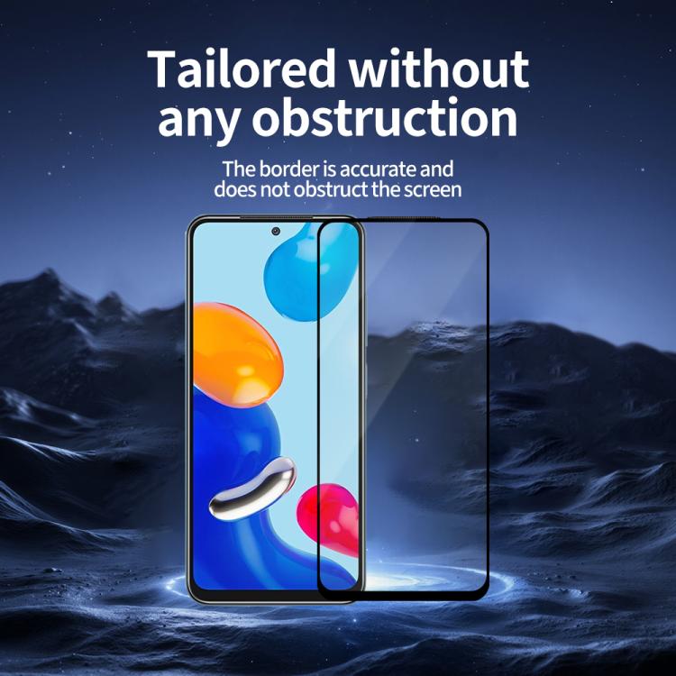 For Redmi Note 11 4G Do As You Wish Silk Screen Printed HD Tempered Glass Film - Black