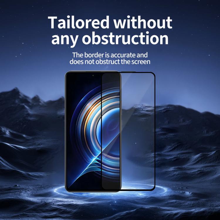 For Redmi K50 / K50 Pro 5pcs / Pack Do As You Wish Silk Screen Printed HD Tempered Glass Film - Black