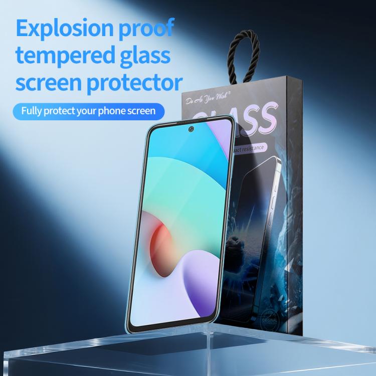 For Redmi 10 5pcs / Pack Do As You Wish Silk Screen Printed HD Tempered Glass Film - Black
