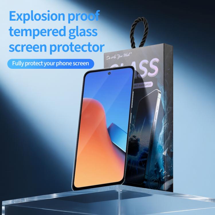 For Redmi 12 4G / Note 12R 5pcs / Pack Do As You Wish Silk Screen Printed HD Tempered Glass Film - Black