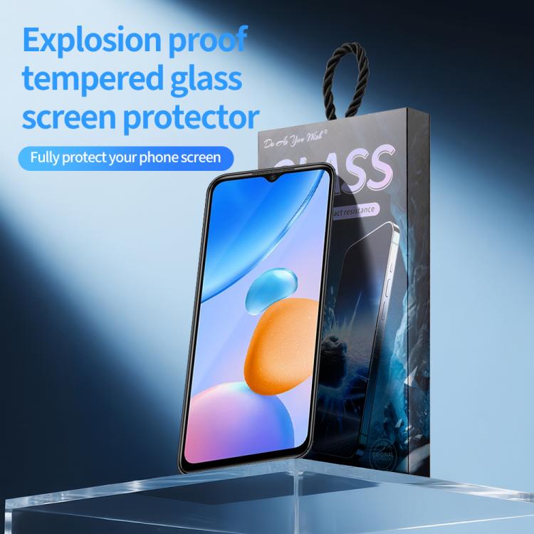 For Redmi 10 5G 5pcs / Pack Do As You Wish Silk Screen Printed HD Tempered Glass Film - Black