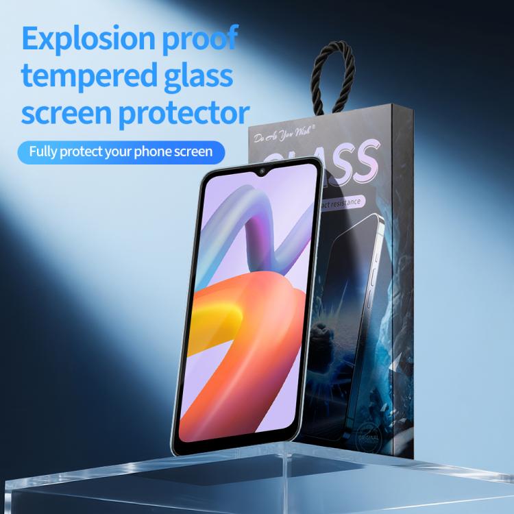 For Redmi A2+ 5pcs / Pack Do As You Wish Silk Screen Printed HD Tempered Glass Film - Black