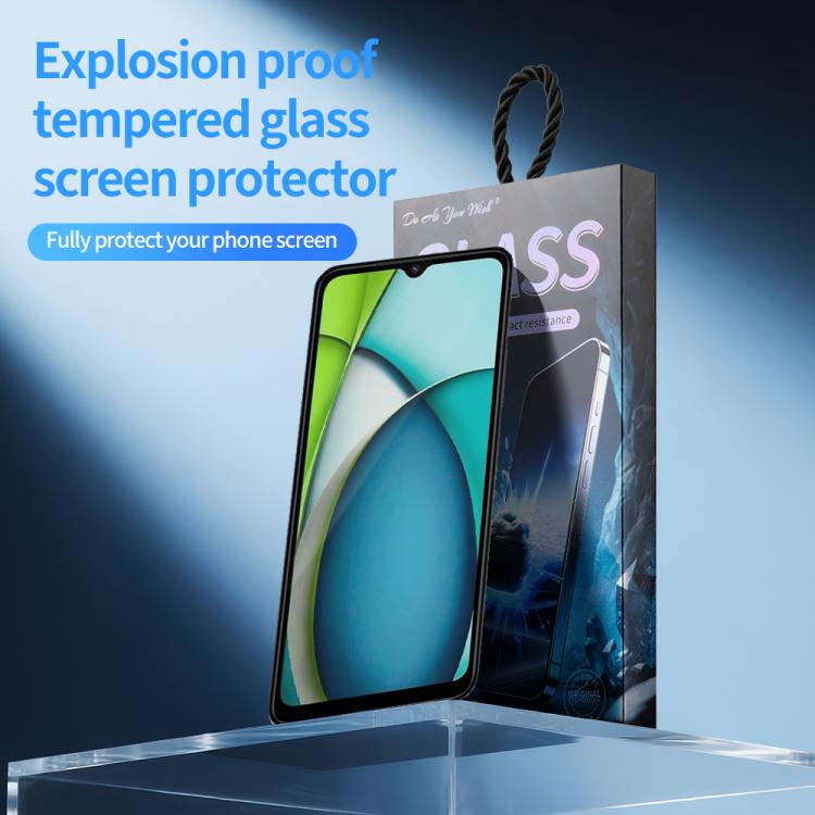 For Redmi A3x 5pcs / Pack Do As You Wish Silk Screen Printed HD Tempered Glass Film - Black