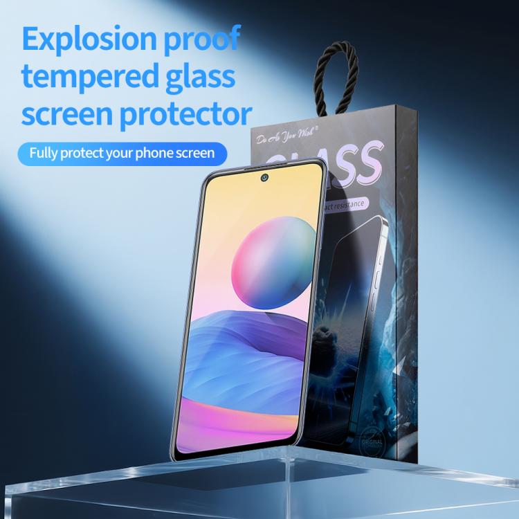 For Redmi Note 10 5G 5pcs / Pack Do As You Wish Silk Screen Printed HD Tempered Glass Film - Black