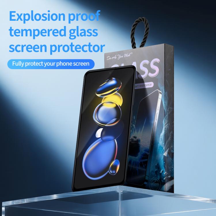 For Redmi Note 11T Pro 5pcs / Pack Do As You Wish Silk Screen Printed HD Tempered Glass Film - Black