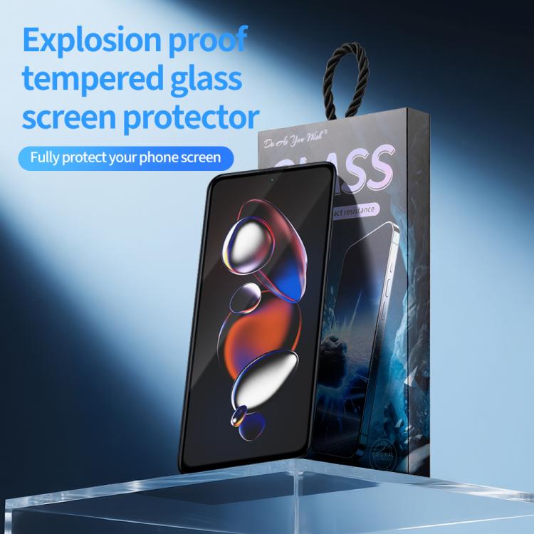 For Redmi Note 12T Pro / Note 11T Pro 5pcs / Pack Do As You Wish Silk Screen Printed HD Tempered Glass Film - Black