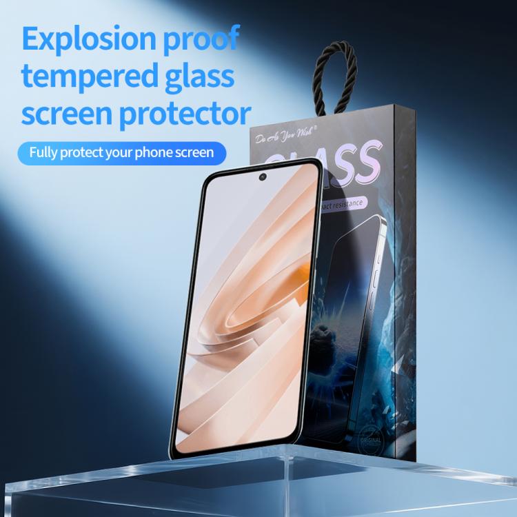 For Redmi Note 13R 5pcs / Pack Do As You Wish Silk Screen Printed HD Tempered Glass Film - Black