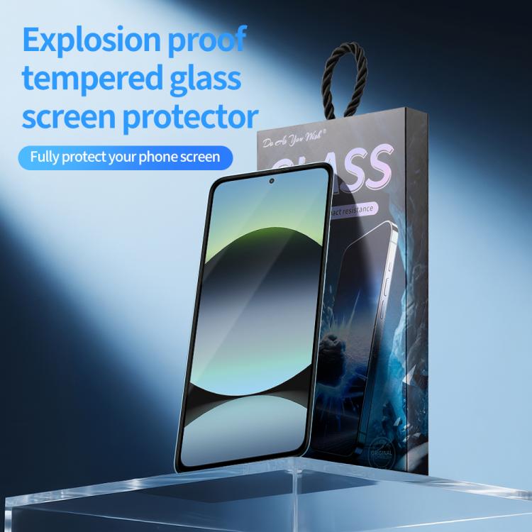 For Redmi Note 14 5G 5pcs / Pack Do As You Wish Silk Screen Printed HD Tempered Glass Film - Black