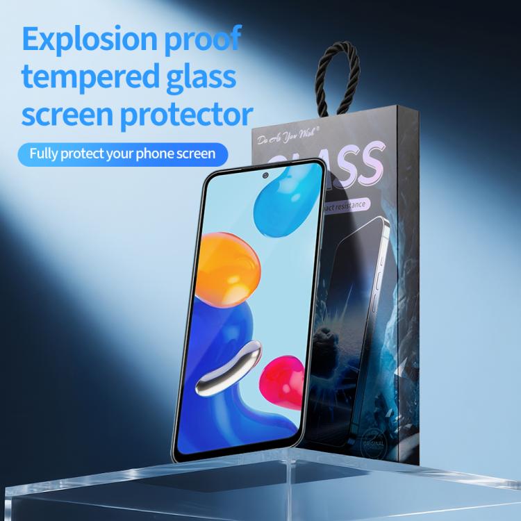For Redmi Note 11 4G 5pcs / Pack Do As You Wish Silk Screen Printed HD Tempered Glass Film - Black