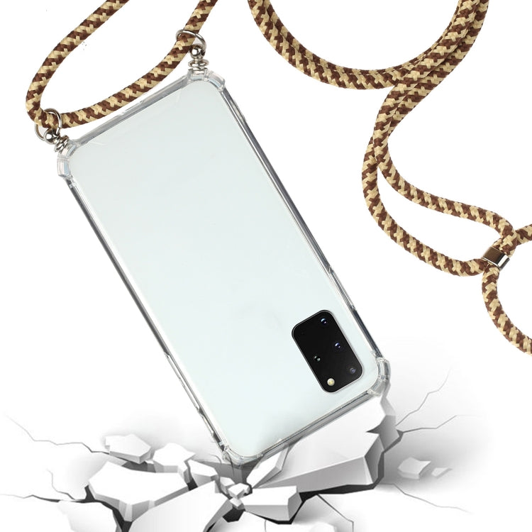 For Samsung Galaxy Note20 Four-Corner Anti-Fall Transparent TPU Protective Case with Lanyard