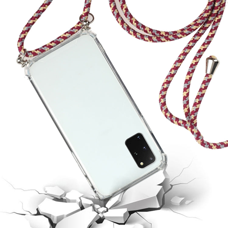 For Samsung Galaxy S20 FE 5G Four-Corner Anti-Fall Transparent TPU Protective Case with Lanyard