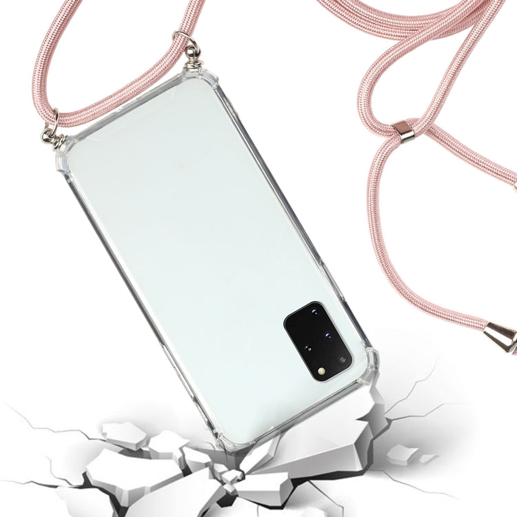 For Samsung Galaxy S20 FE 5G Four-Corner Anti-Fall Transparent TPU Protective Case with Lanyard