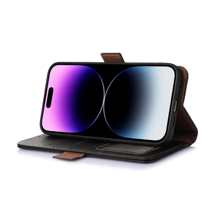 For Samsung Galaxy S26 5G Genuine Leather Mino Magnetic RFID Leather Phone Case