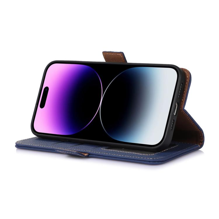 For Samsung Galaxy S26 5G Genuine Leather Mino Magnetic RFID Leather Phone Case