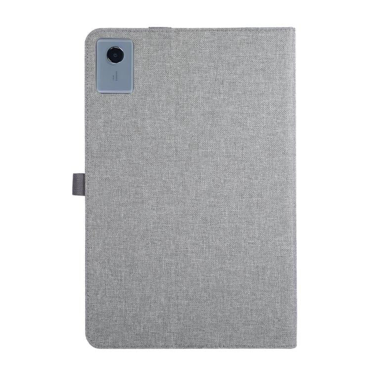 For Lenovo Xiaoxin Pad 12.1 Fabric Texture Horizontal Flip Leather Tablet Case with Hand Strap
