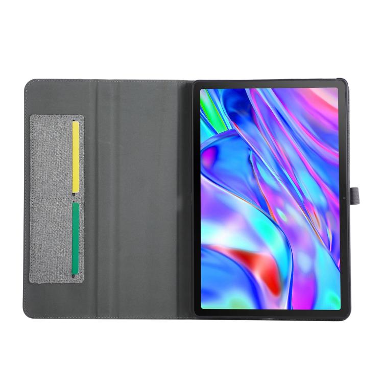For Lenovo Xiaoxin Pad 12.1 Fabric Texture Horizontal Flip Leather Tablet Case with Hand Strap