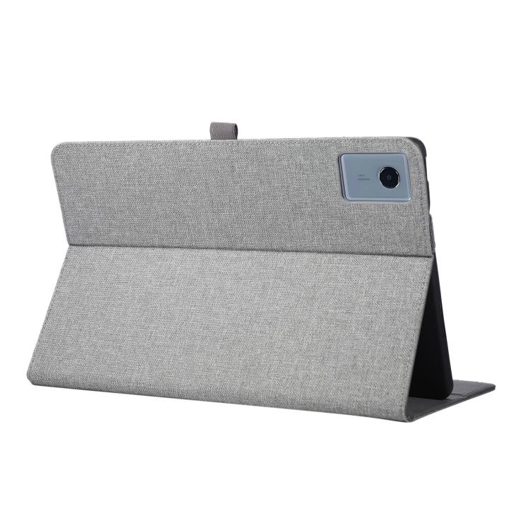 For Lenovo Xiaoxin Pad 12.1 Fabric Texture Horizontal Flip Leather Tablet Case with Hand Strap
