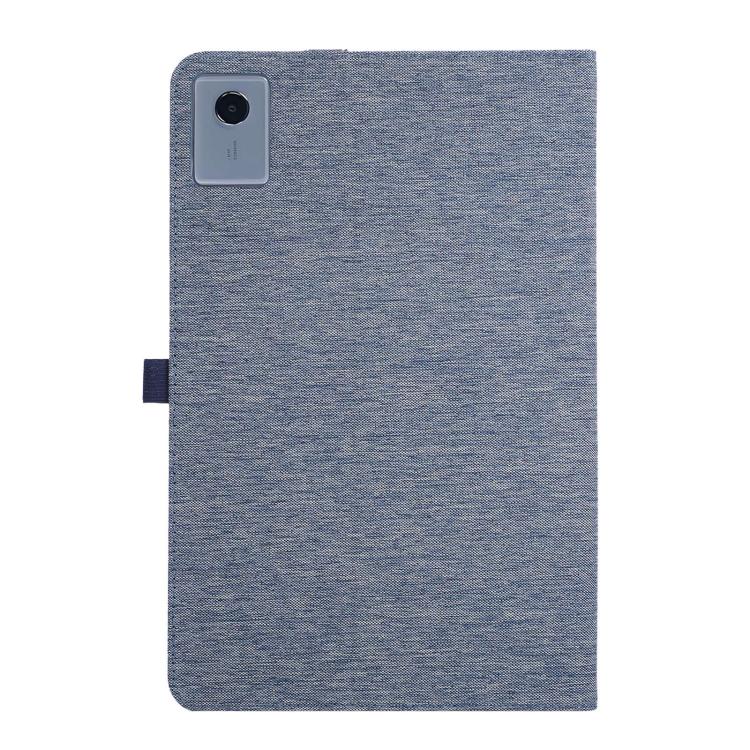 For Lenovo Xiaoxin Pad 12.1 Fabric Texture Horizontal Flip Leather Tablet Case with Hand Strap