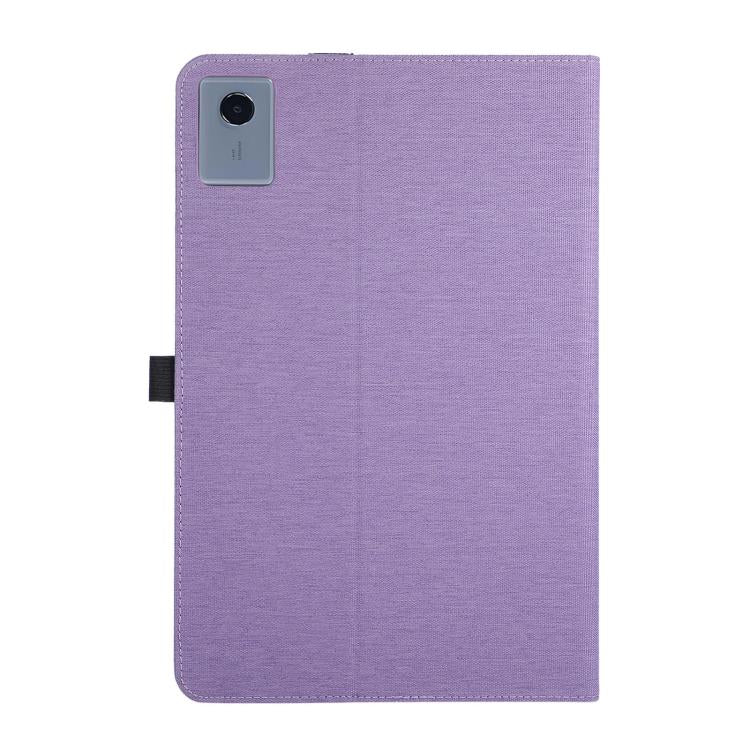 For Lenovo Xiaoxin Pad 12.1 Fabric Texture Horizontal Flip Leather Tablet Case with Hand Strap