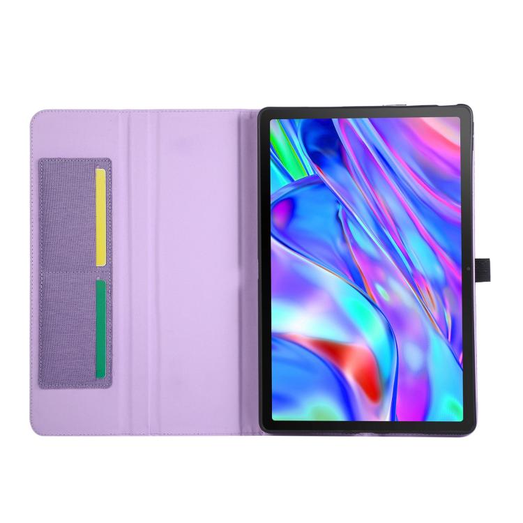For Lenovo Xiaoxin Pad 12.1 Fabric Texture Horizontal Flip Leather Tablet Case with Hand Strap