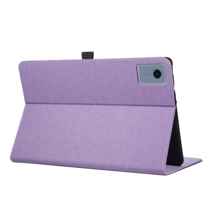 For Lenovo Xiaoxin Pad 12.1 Fabric Texture Horizontal Flip Leather Tablet Case with Hand Strap