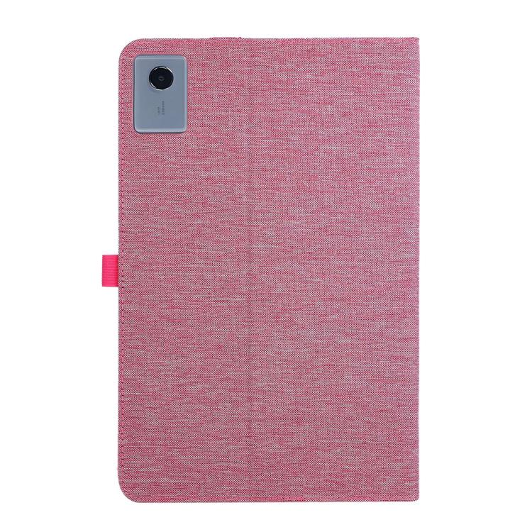 For Lenovo Xiaoxin Pad 12.1 Fabric Texture Horizontal Flip Leather Tablet Case with Hand Strap