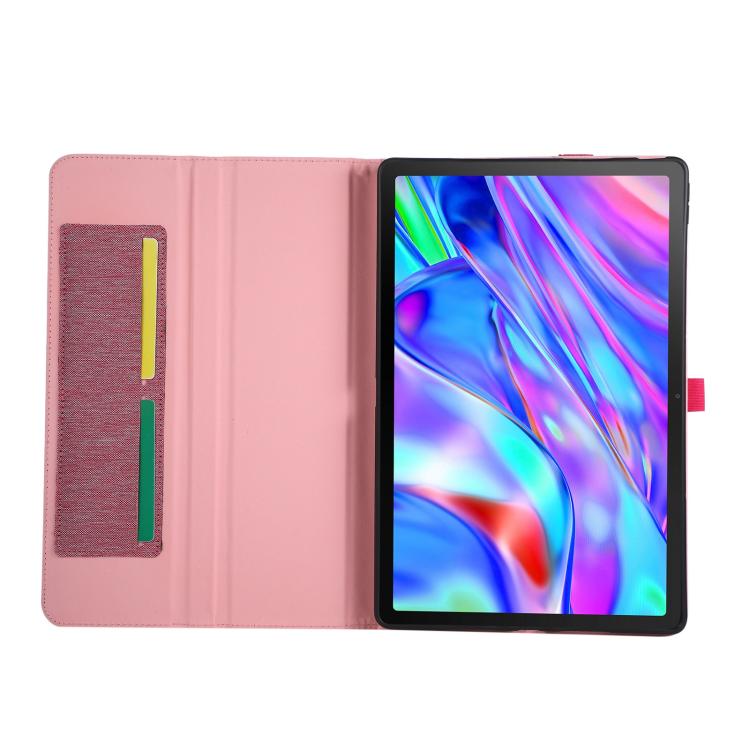 For Lenovo Xiaoxin Pad 12.1 Fabric Texture Horizontal Flip Leather Tablet Case with Hand Strap