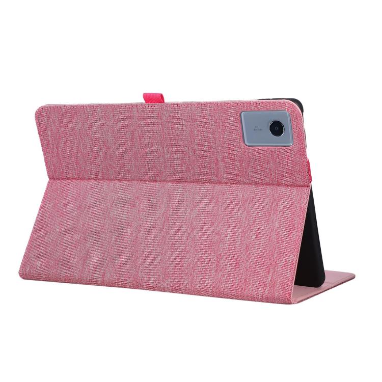 For Lenovo Xiaoxin Pad 12.1 Fabric Texture Horizontal Flip Leather Tablet Case with Hand Strap