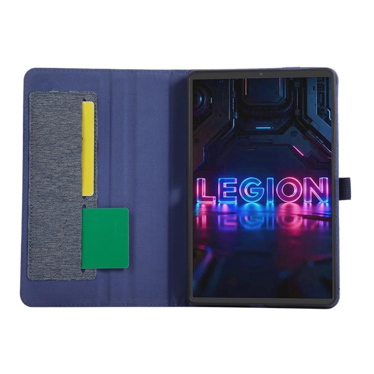 For Lenovo Legion Y700 Gen 5 Fabric Texture Horizontal Flip Leather Tablet Case with Hand Strap