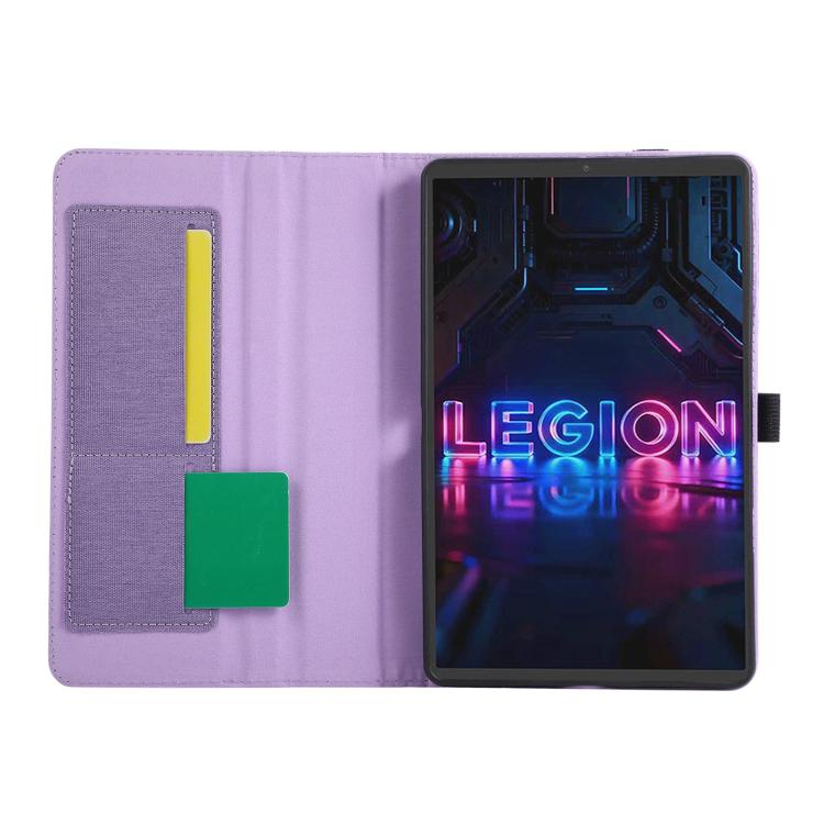 For Lenovo Legion Y700 Gen 5 Fabric Texture Horizontal Flip Leather Tablet Case with Hand Strap