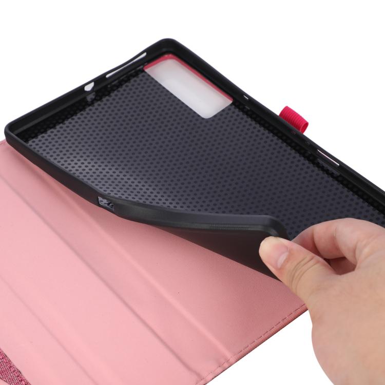 For Lenovo Legion Y700 Gen 5 Fabric Texture Horizontal Flip Leather Tablet Case with Hand Strap